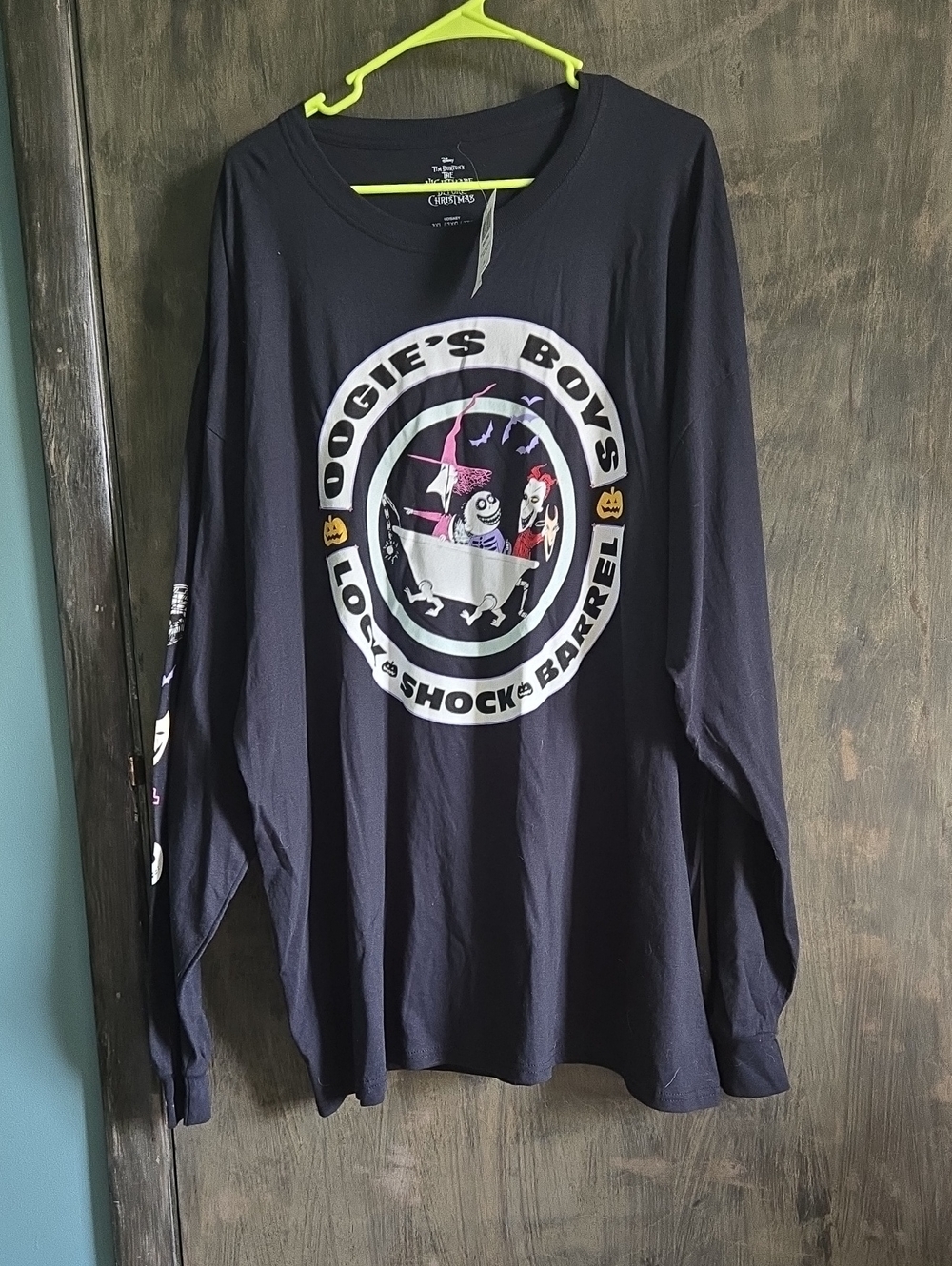 Hot Topic Black Long Sleeve 'Boogie's Boys Love & Shock the Barrel' Graphic Tee